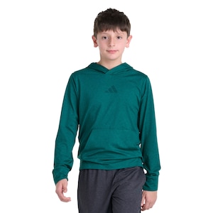 adidas Kids' Hooded Heather Long Sleeve Shirt
