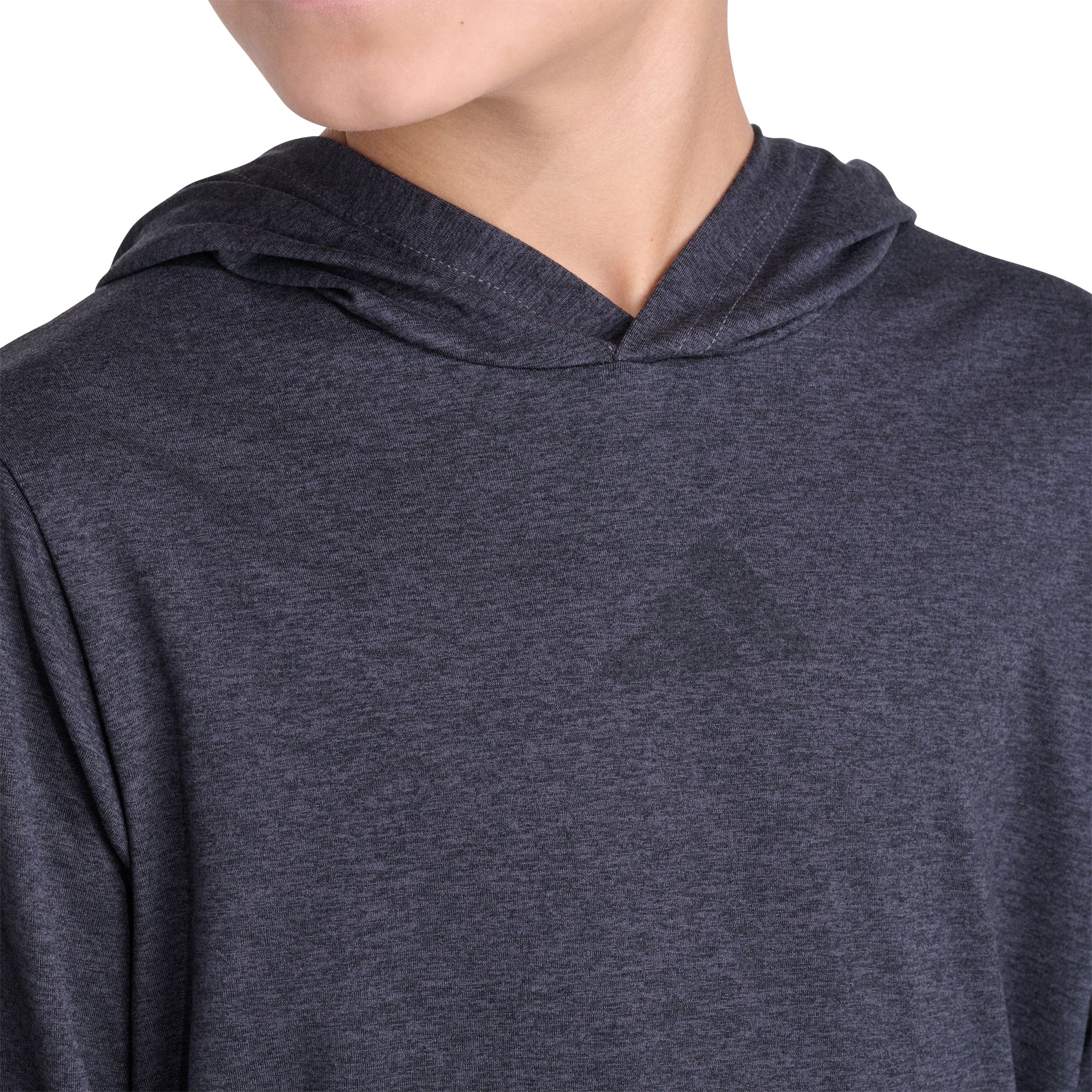 adidas Boys' Hooded Heather Long Sleeve Shirt