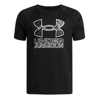 Under Armour Boys' Tech™ Hybrid Print Short Sleeve T-Shirt Front_Flat