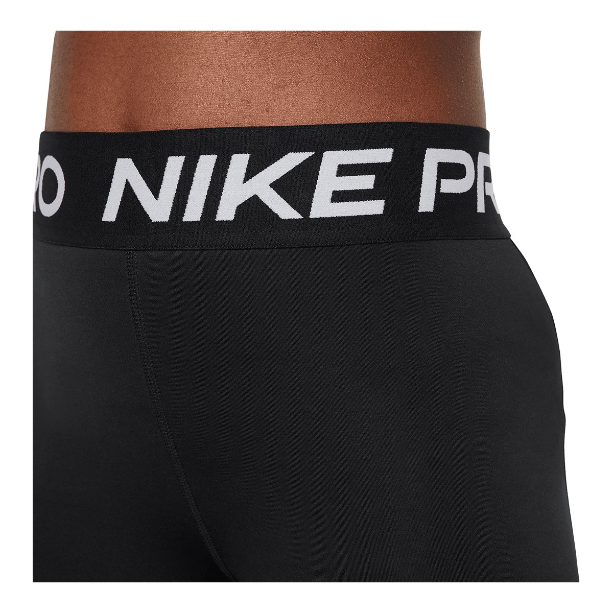 Nike Pro Girls Capri (Black White) Small Girls - Central Sports
