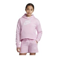 Nike Girls' Club Hoodie, Kids', Pullover, Fleece, Kangaroo Pocket Front_Flat