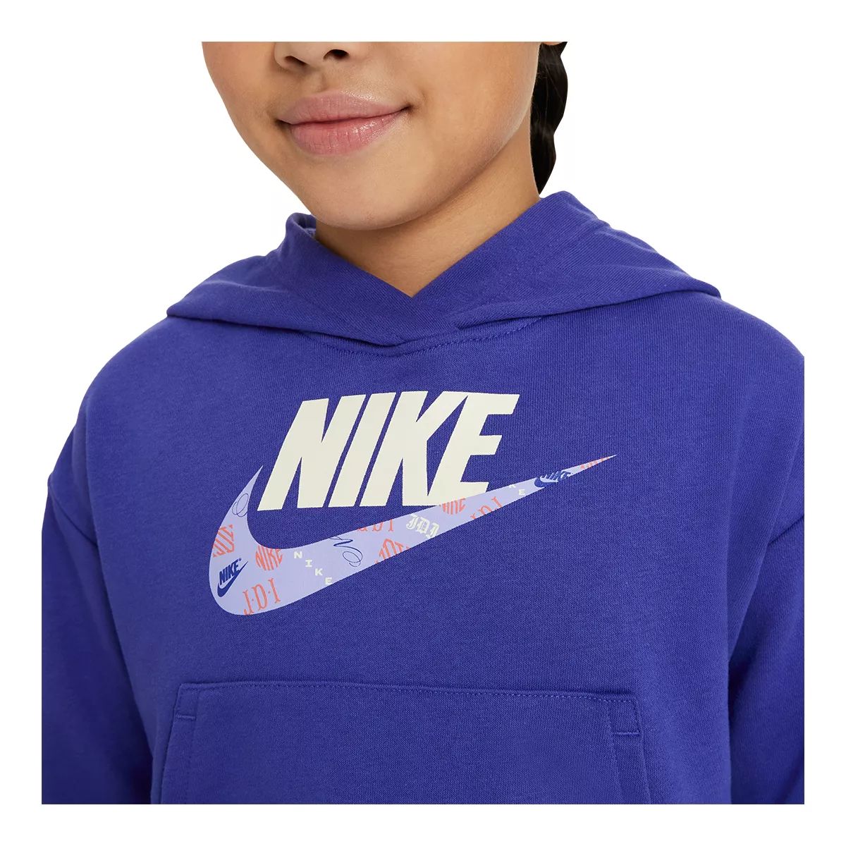 Nike Girls' Club Hoodie, Kids', Pullover, Fleece, Kangaroo Pocket