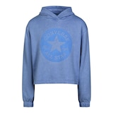 Converse Girls' Washed Hoodie, Kids', Pullover, Cotton, Kangaroo Pocket Front_Flat