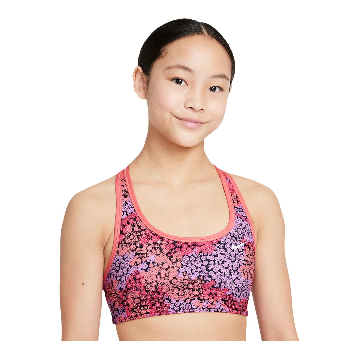 Buy Nike Kids' Pro Classic Reversible Printed Sports Bra Pink in