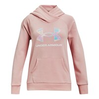 Under Armour Girls' Rival Hoodie, Kids', Pullover, Kangaroo Pocket Front_Flat
