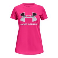 Under Armour Girls' Tech Big Logo Solid T Shirt Front_Flat
