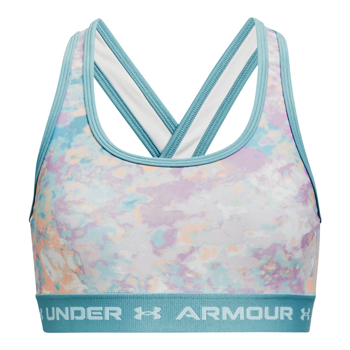Under Armour Girls' Crossback Medium Printed Sun Protectionorts Bra