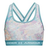 Under Armour Girls' Crossback Medium Printed Sun Protectionorts Bra Front_Flat