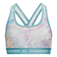 Under Armour Girls' Crossback Medium Printed Sun Protectionorts Bra Front_Flat