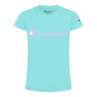 Champion Girls' Classic Script Graphic T Shirt Front_Flat