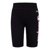 Champion Girls' Tie Dye Script Biker Shorts Front_Flat