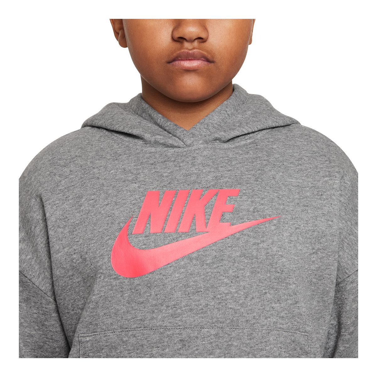 Nike Girls' Club Hoodie, Kids', Pullover, Fleece, Kangaroo Pocket