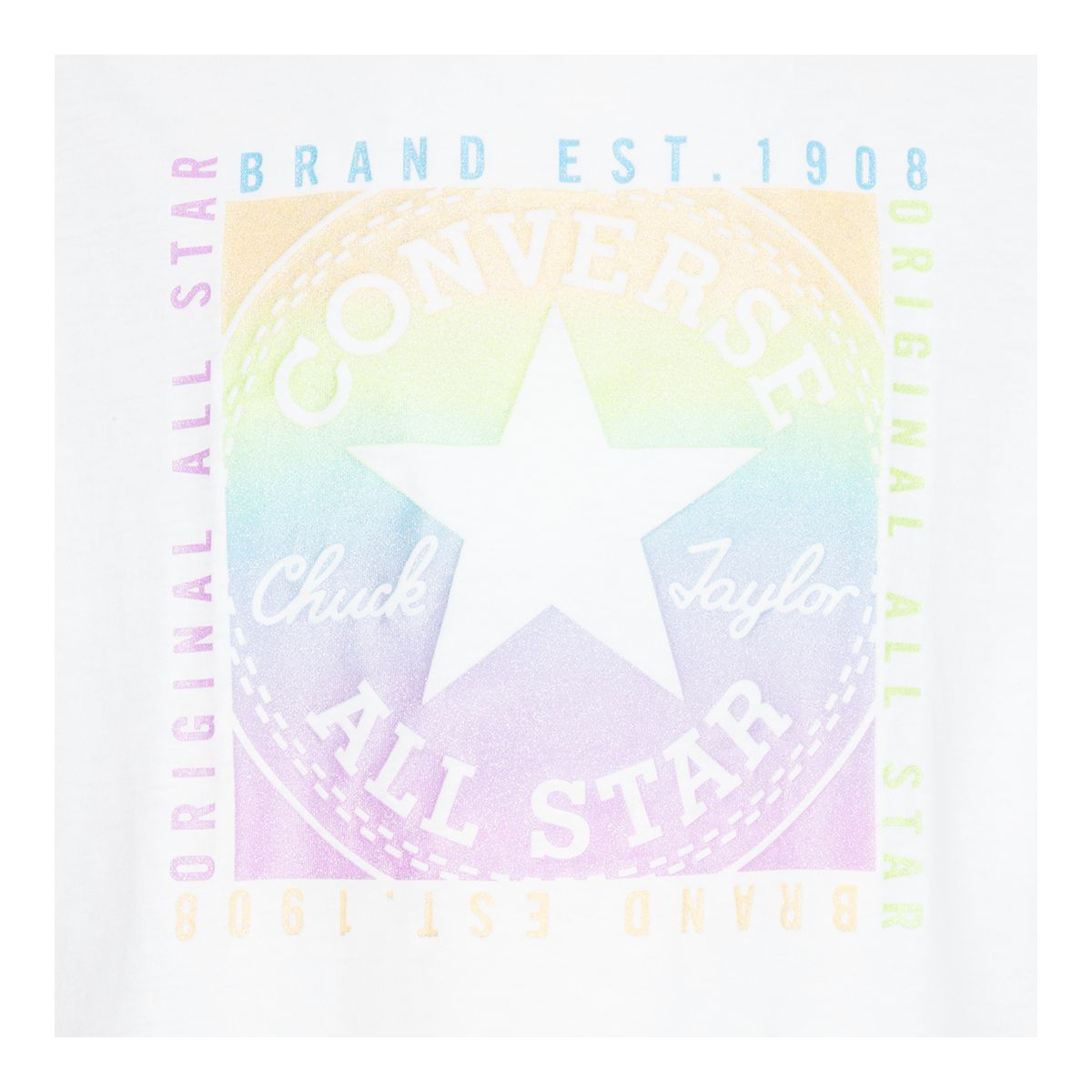 Converse Girls' Chuck Patch Glitter Boxy T Shirt