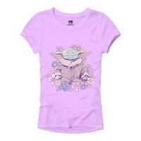 Character Mandalorian Yoda Flower T Shirt Front_Flat