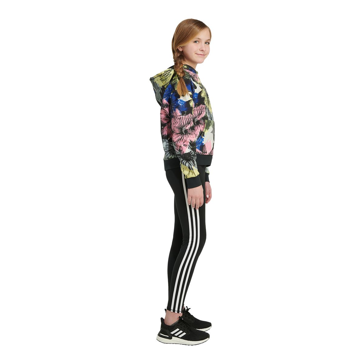 adidas Girls' All Over Print Fleece Hoodie