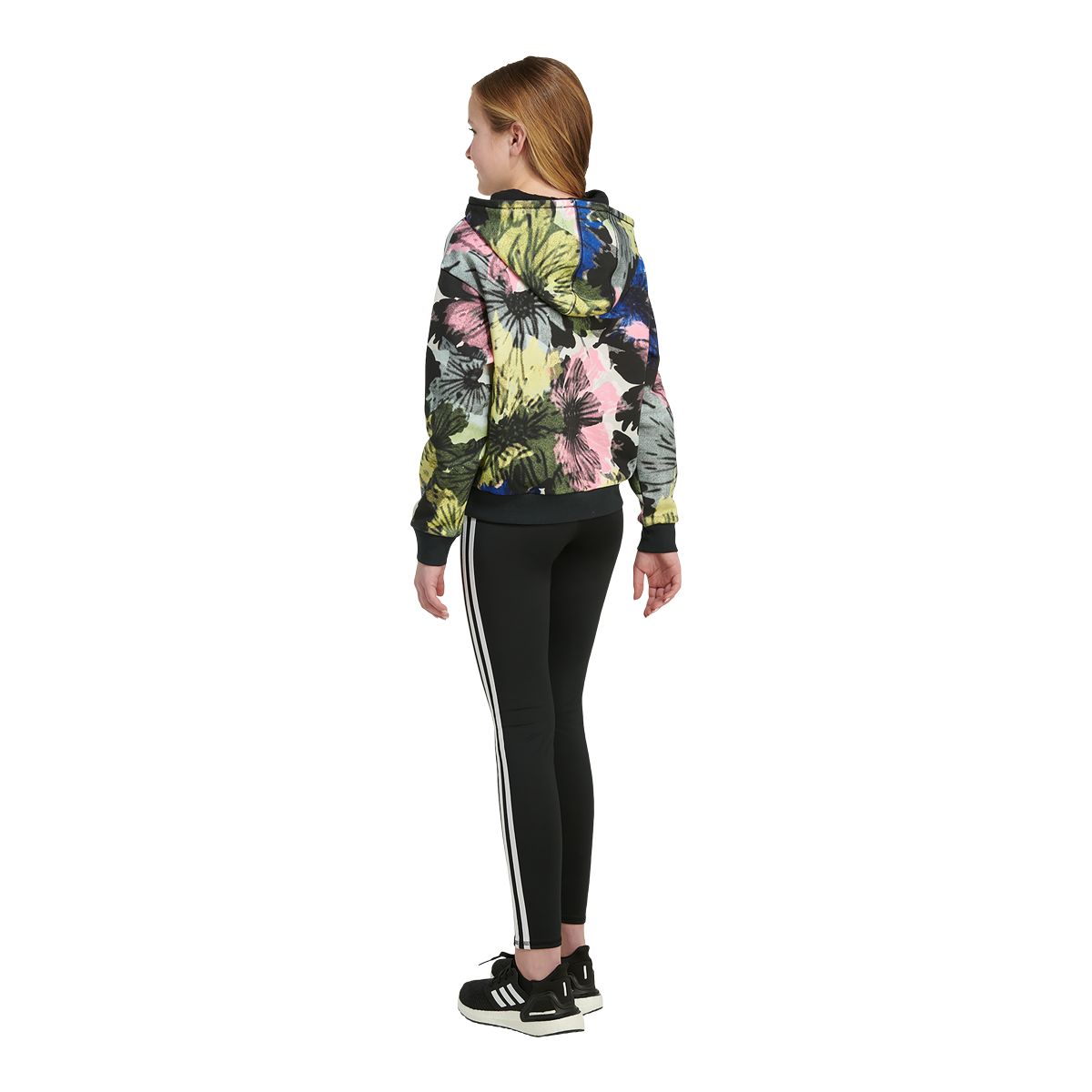 adidas Girls' All Over Print Fleece Hoodie