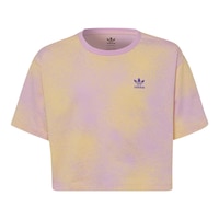 adidas Originals Girls' All Over Print Spray Paint Crop T Shirt Front_Flat