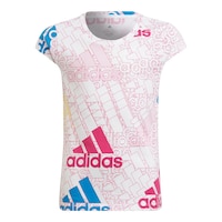 adidas Girls' Essential Big Logo T Shirt Front_Flat