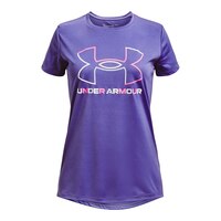 Under Armour Girls' Tech Big Logo Solid T Shirt Front_Flat