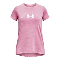 Under Armour Girls' Tech Twist Arch Big Logo T Shirt Front_Flat