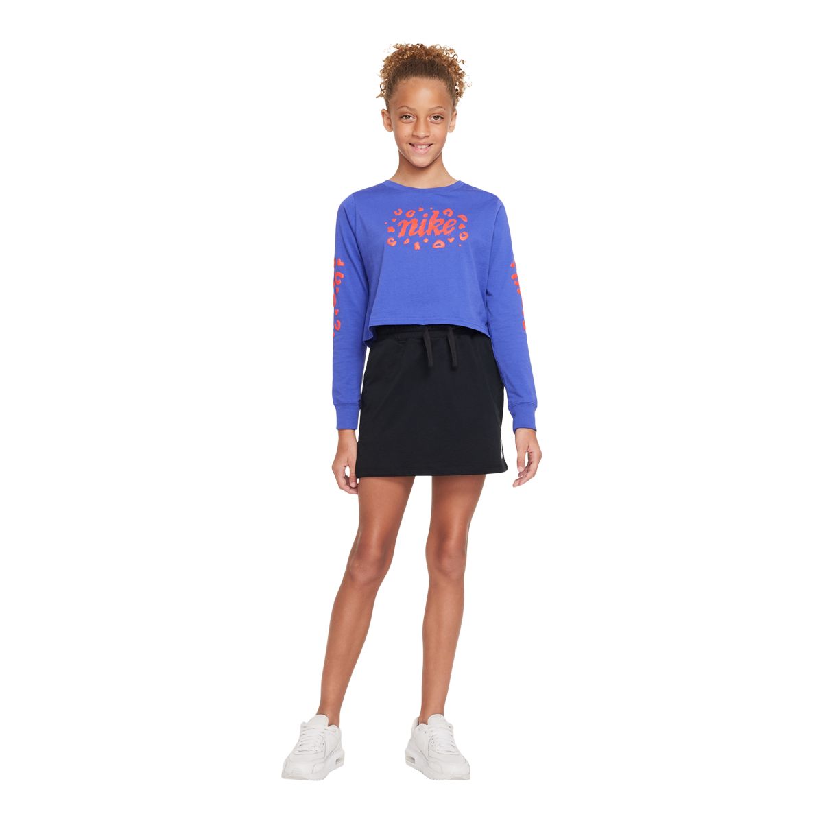 Nike Sportswear Girls' Icon Clash Crop Long Sleeve Shirt