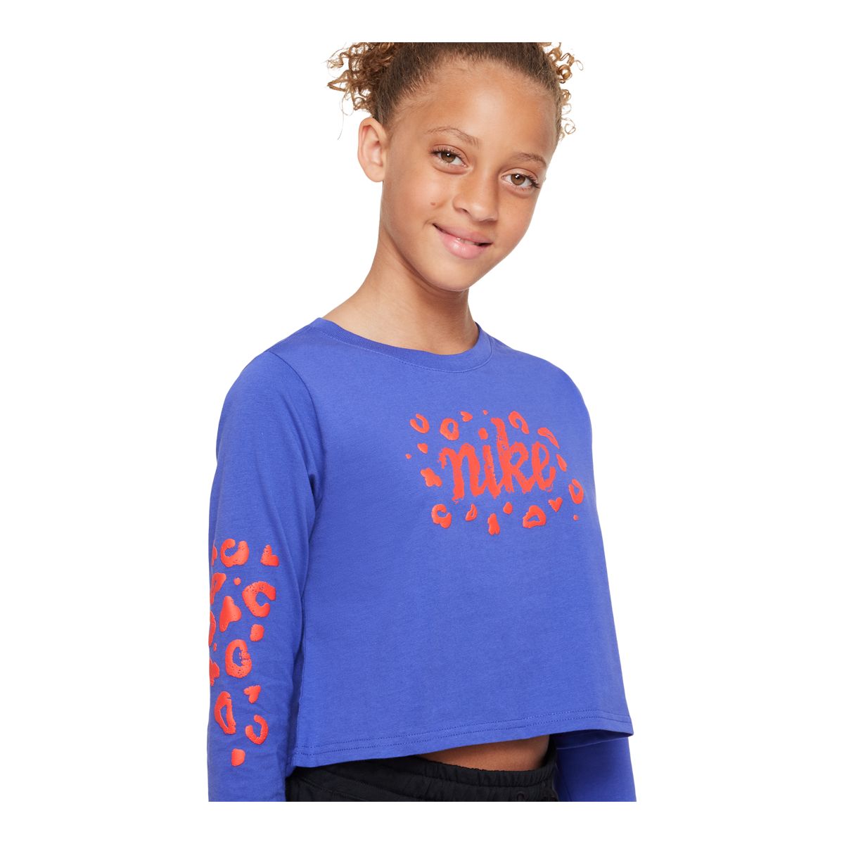 Nike Sportswear Girls' Icon Clash Crop Long Sleeve Shirt