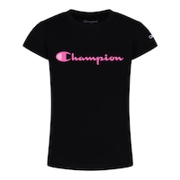 Champion Girls' Essentials Classic Script T Shirt Front_Flat