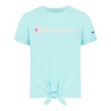 Champion Girls' Classic Script Tie Front T Shirt Front_Flat