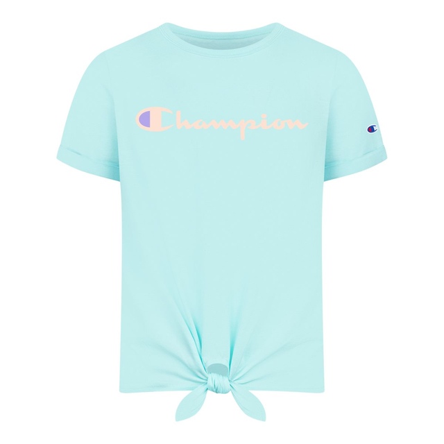 Champion Girls' Classic Script Tie Front T Shirt