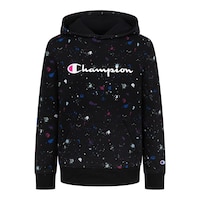 Champion Girls' Paint Splatter All Over Print Hoodie Front_Flat