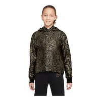 Nike Sportswear Girls' Fleece All Over Print Hoodie Front_Flat