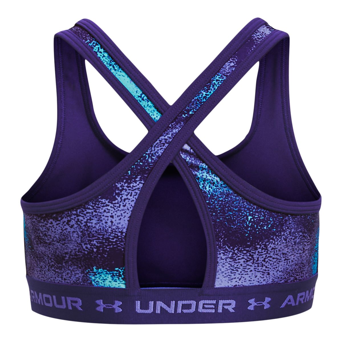 Under Armour Girls' Crossback Printed Medium Sports Bra
