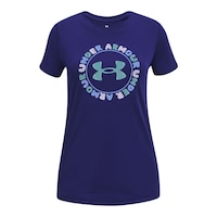 Under Armour Girls' Tech Twist Wordmark SSC T Shirt Front_Flat