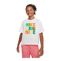 Nike Sportswear Girls' Boxy Print T Shirt Front_Flat