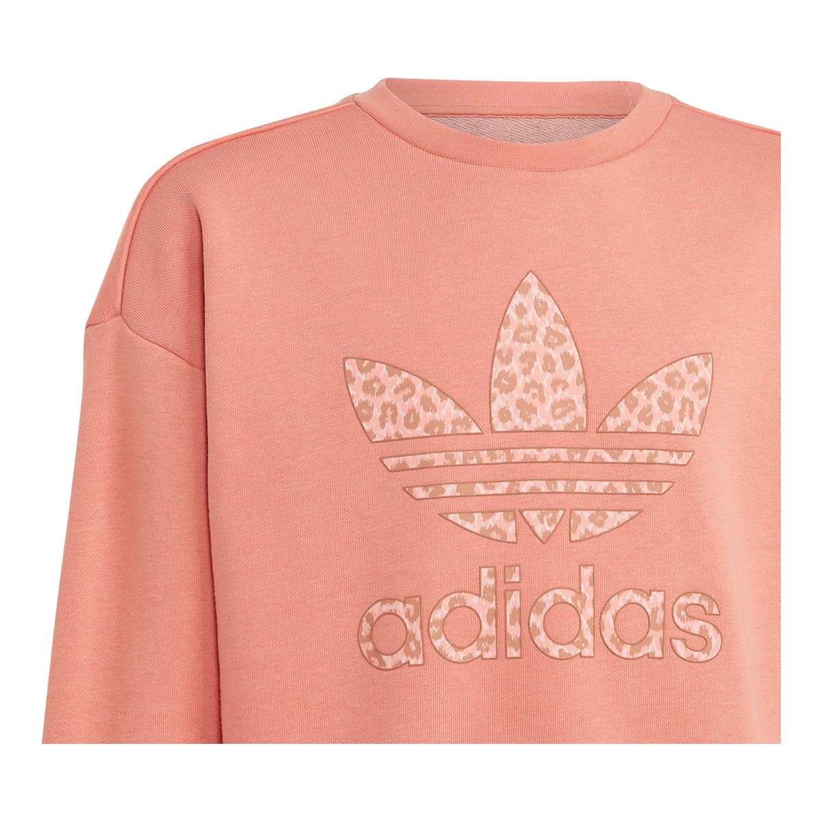 adidas Originals Girls' Animal Print Boyfriend Crewneck T Shirt