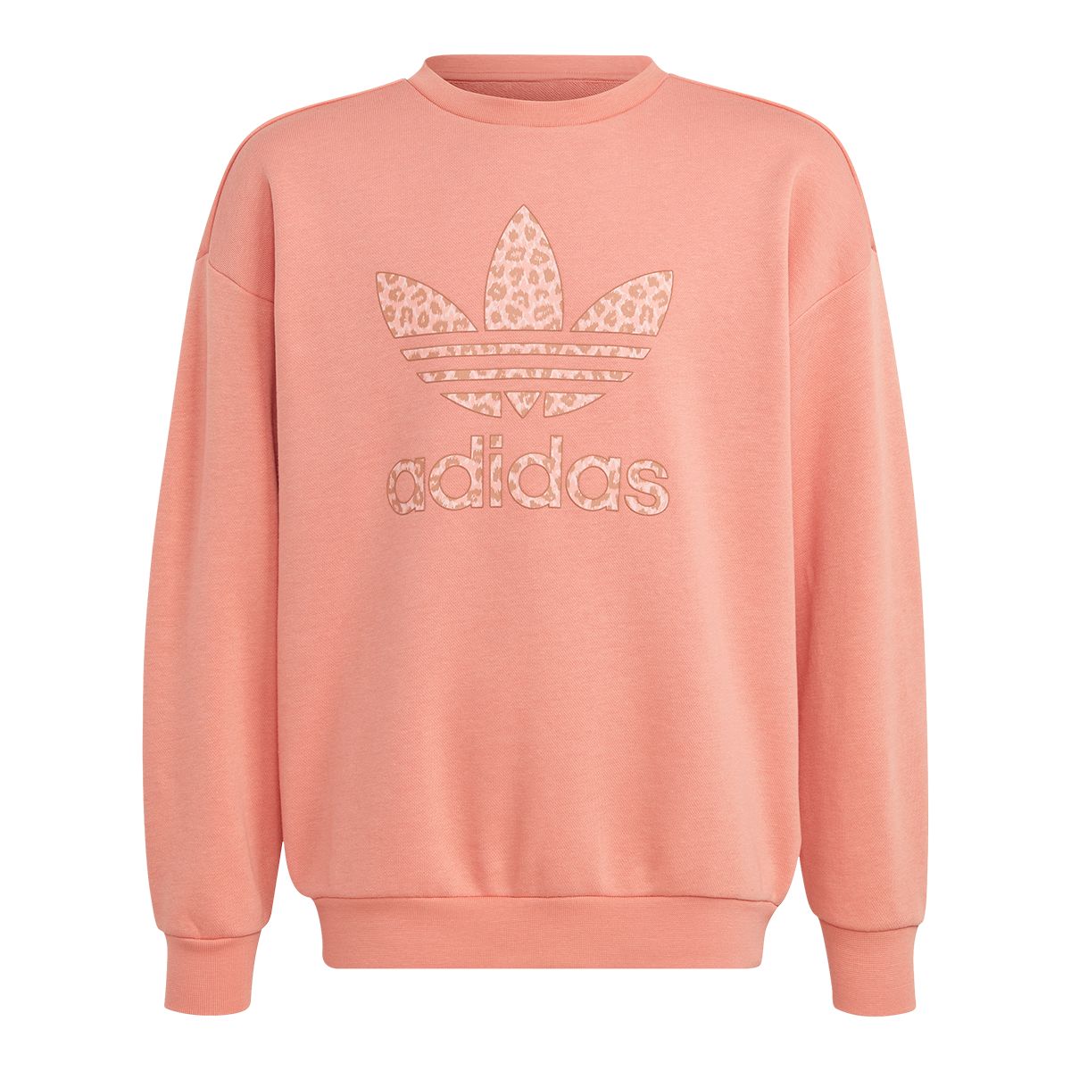 adidas Originals Girls' Animal Print Boyfriend Crewneck T Shirt