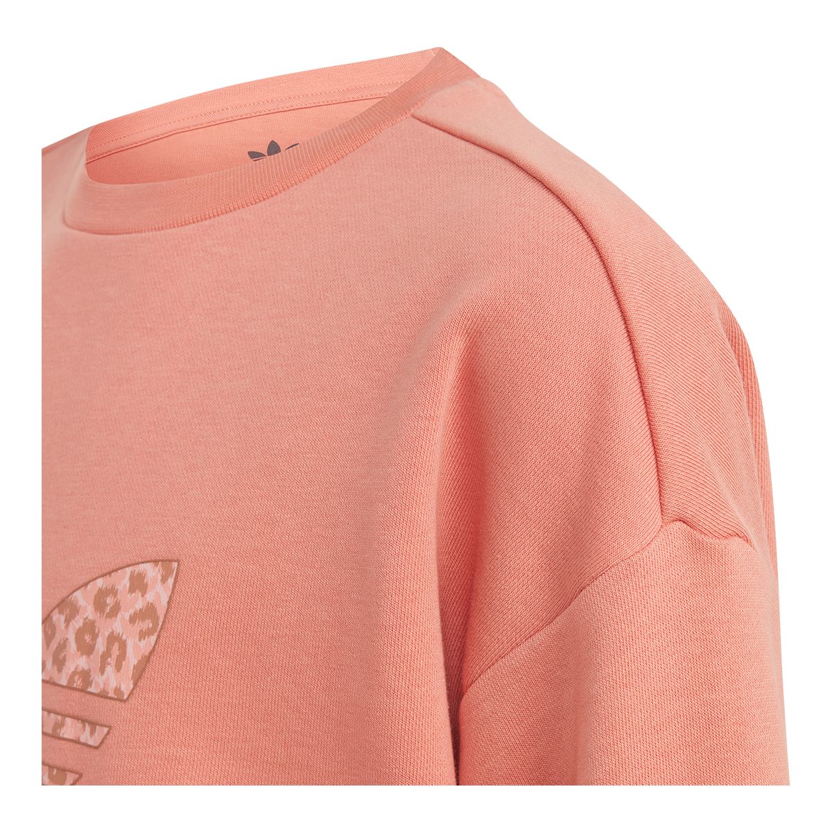 adidas Originals Girls' Animal Print Boyfriend Crewneck T Shirt