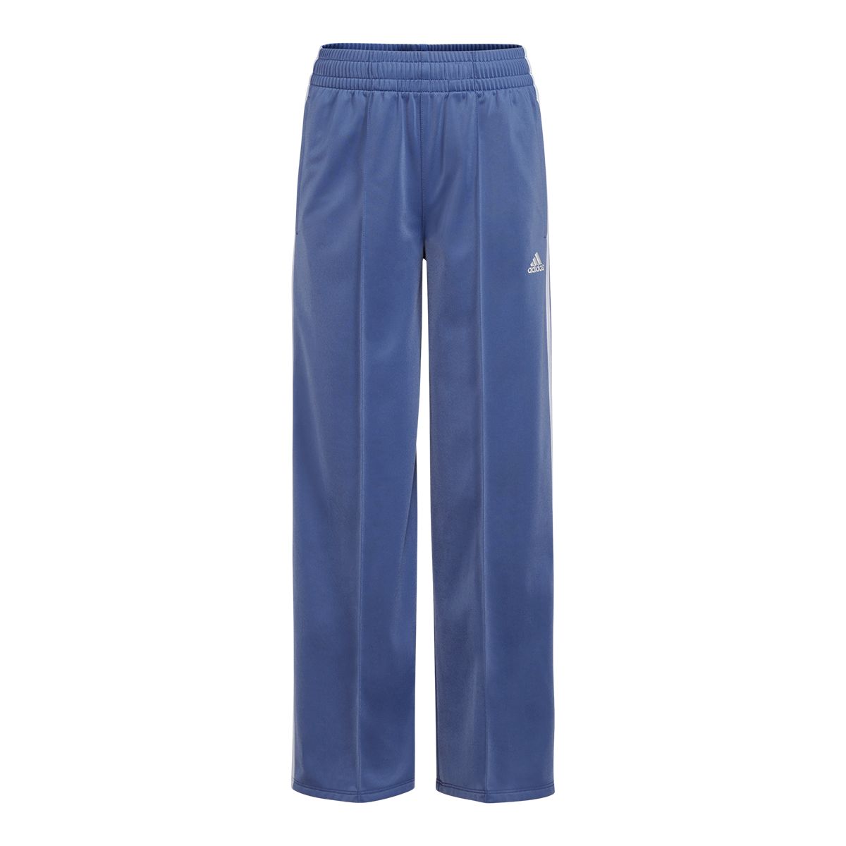 adidas Girls' 3-Stripe Wide Leg Tricot Pants