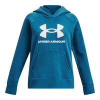 Under Armour Girls' Rival Fleece Big Logo Hoodie Front_Flat