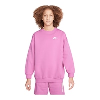 Nike Sportswear Girls' Club Fleece Boyfriend Crew Hoodie Front_Flat