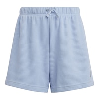 adidas Girls' Lounge Waffle Knit Shorts Front_Flat