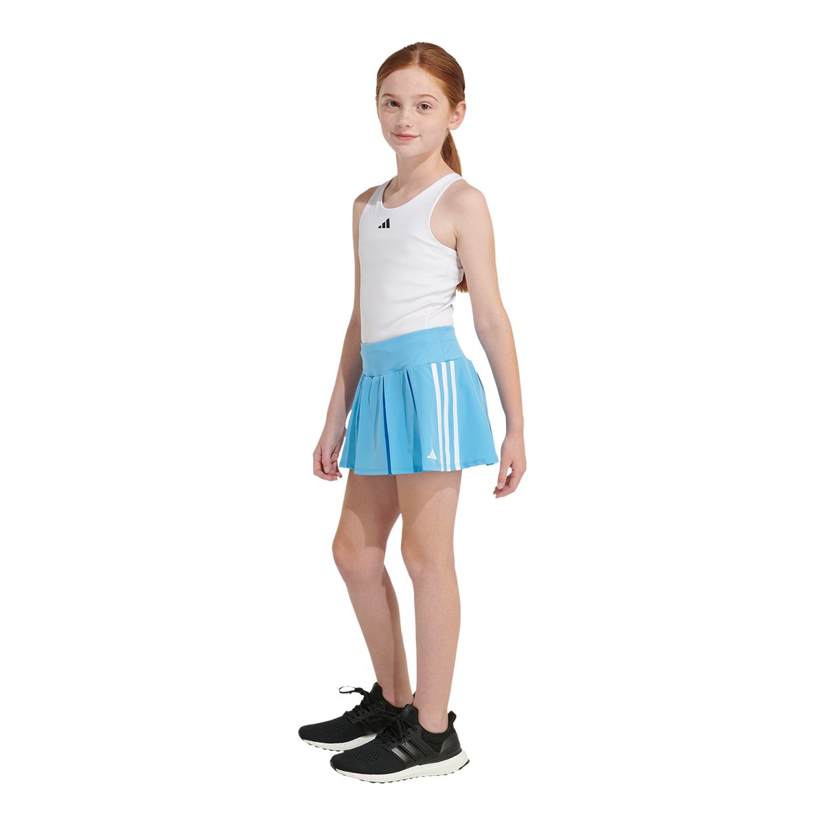 adidas Kids' 3-Stripe Pleated Athletic Skirt