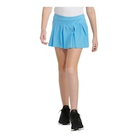 adidas Kids' 3-Stripe Pleated Athletic Skirt Front_Flat