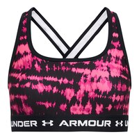 Under Armour Girls' Cross back Mid Printed Sports Bra Front_Flat