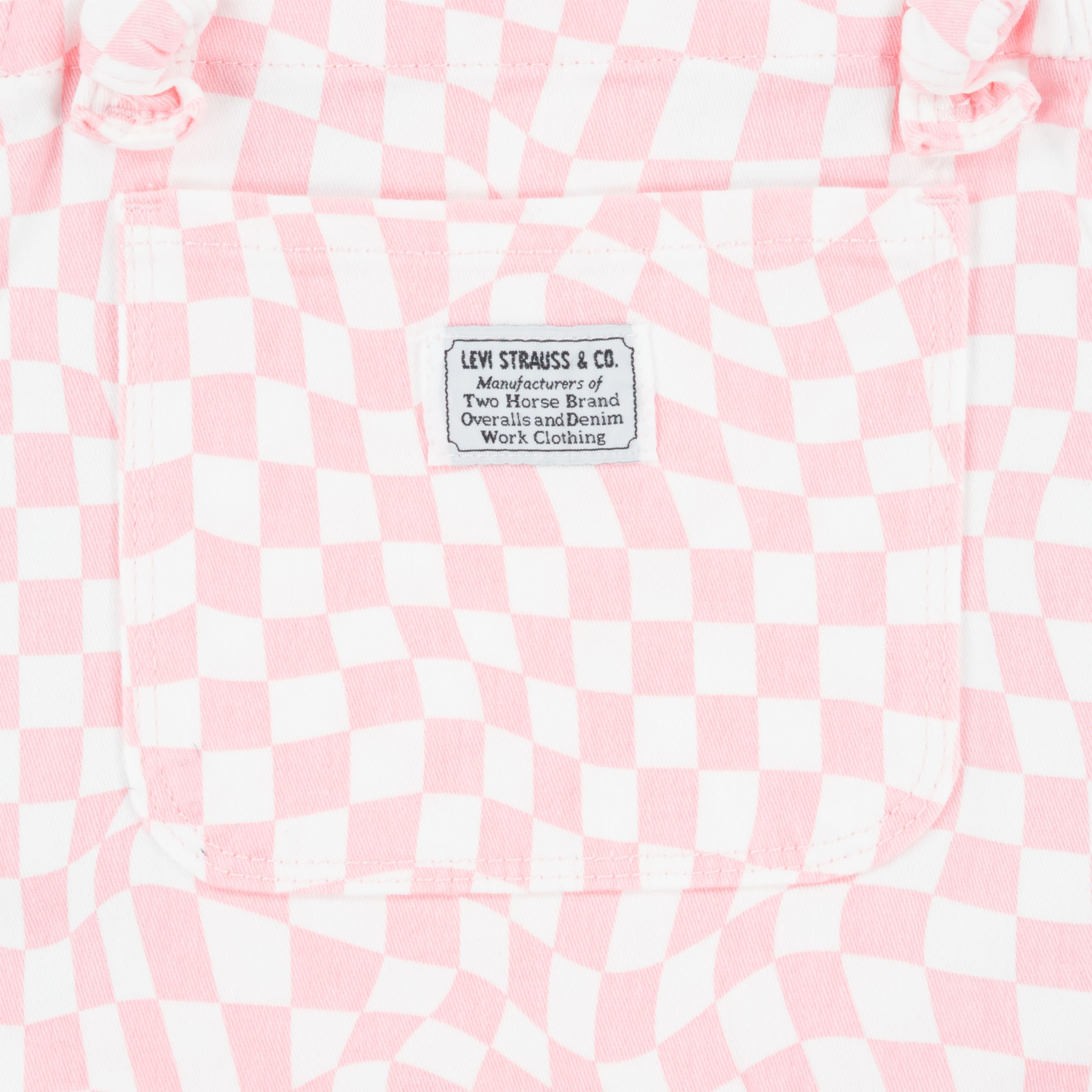 Levi's Kids' Pink Checkered Denim Shortall