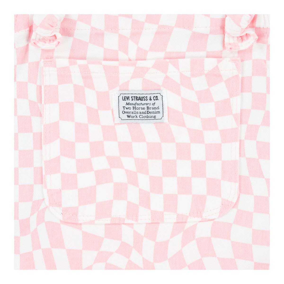 Levi's Kids' Pink Checkered Denim Shortall