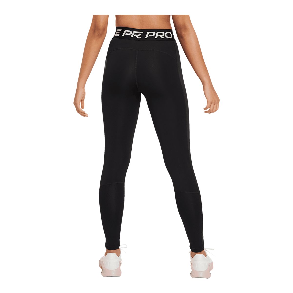 Girls Nike Pro Leggings Small Black White