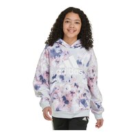 adidas Girls' All Over Print Loose Fit Graphic Hoodie Front_Flat