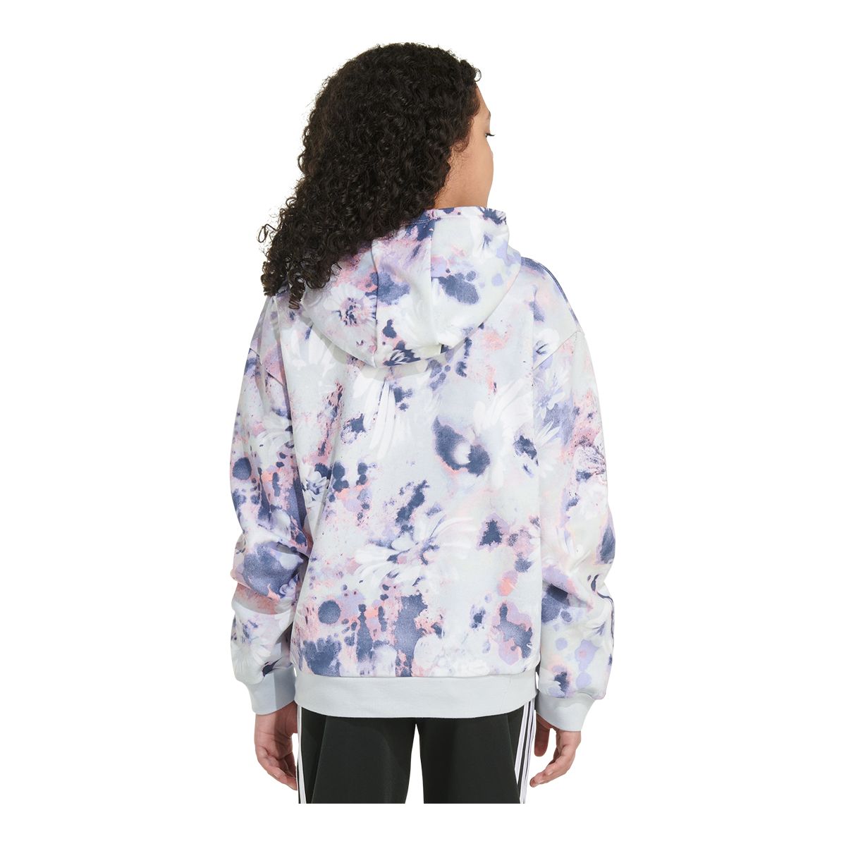 adidas Girls' All Over Print Loose Fit Graphic Hoodie