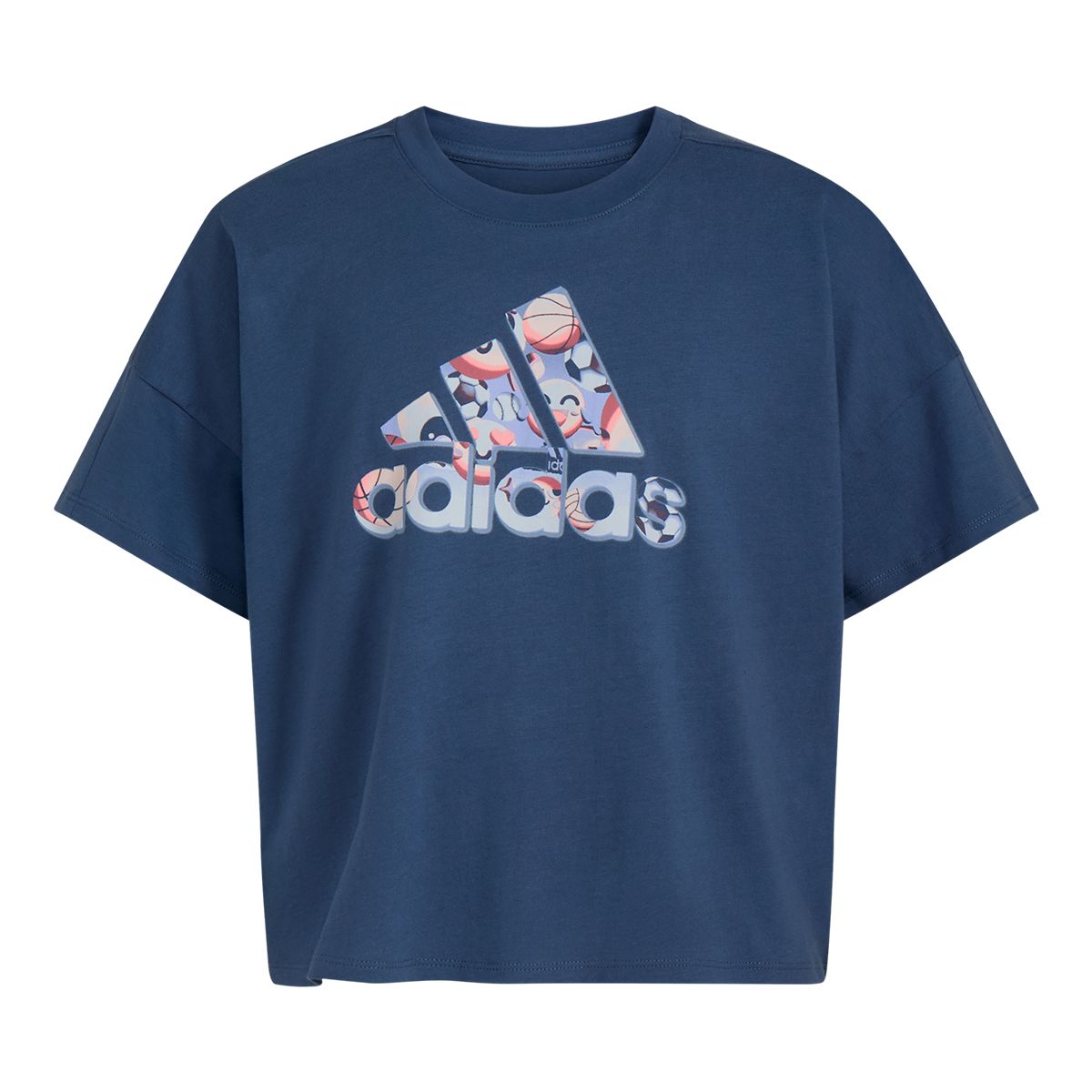 adidas Girls' All Over Print Loose Boxed Graphic T Shirt